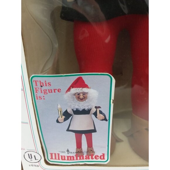 Vintage Motion-ettes of Christmas Display Elf Figure Illuminated Candle 23" Xmas - Picture 4 of 16
